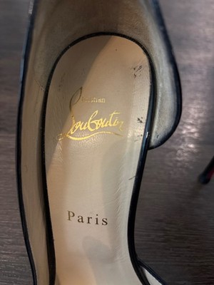 Christian Louboutin Black Patent Iriza D'Orsay 100mm Heels - Size