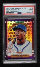 2019 Donruss Optic Purple Pandora Prizm 5/99 Ronald Acuna Jr #16 PSA 9 MINT 13by
