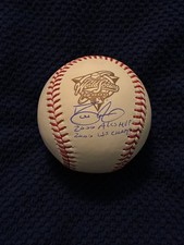 DAVID JUSTICE AUTOGRAPHED SIGNED RAWLINGS 2000 WORLD SERIES YANKEES JSA WSC INSC