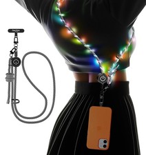 Glowing Phone Lanyard, Adjustable Phone Strap with Tether Tabs, Anti-Theft Ne...