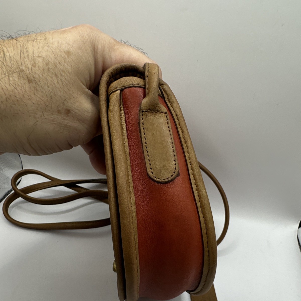 Vintage Coach Spectator Mini Bag 9825 In Red And Tabac. View 4