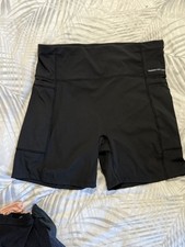 Ladies Pocket Bike Pants Activewear Gym Shorts Running Black Size 16