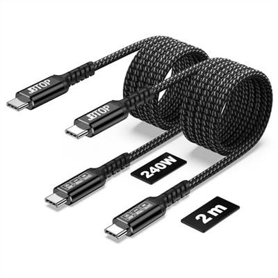 80Gbps USB c to c Cable 6.6ft(2packs) Data 6.6 ft (2-Pack) 240W/80GB/16K
