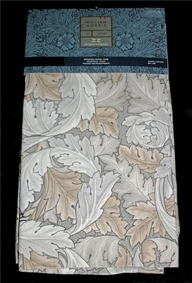 2 WILLIAM MORRIS Acanthus - Flint Floral Leaves Window Panels 50'' ea x 96''