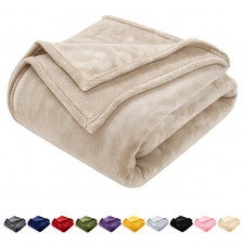 Extra Large Fleece Blanket Sofa Bed Mink Throw Faux Fur Blankets Warm Travel UK