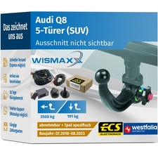 ANHÄNGERKUPPLUNG für Audi Q8 ab 18 abnehmbar WESTFALIA +7pol E-Satz ECS