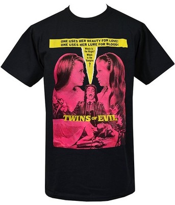 Twins of Evil Horror T-Shirt Herren Vintage Gothic Vampir Film Tee