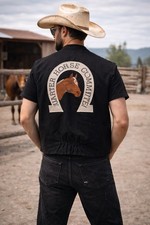 Schaefer Outfitter Gilet Uomo 2XL Nero Ricamato Quarto Cavallo Western USA