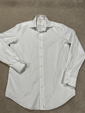 Suitsupply Shirt Mens 15.5 39 Slim White Button Long Sleeve Cotton Traveller
