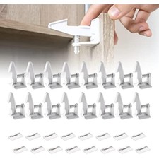 16-Pack Cabinet Locks Standard Length , Child Safety Latches - Baby Proofing