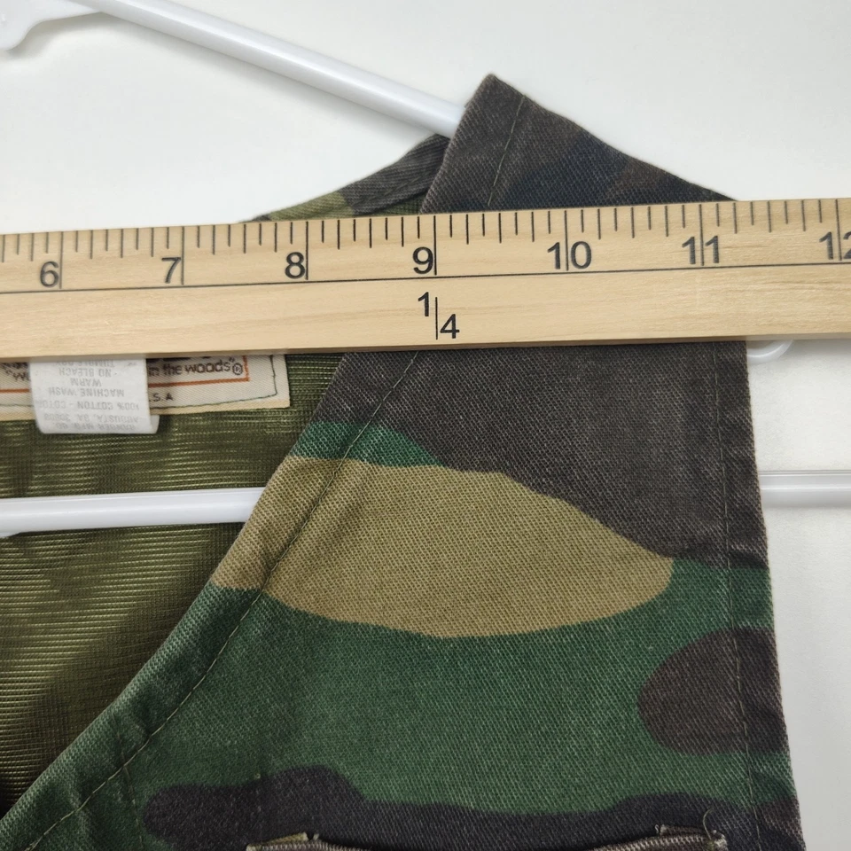 Vintage Ranger full-zip camouflage hunting vest with many pockets, men's Medium - Image 2 of 4