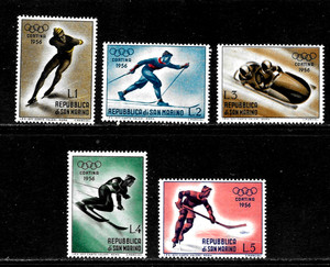 HICK GIRL-OLD MINT  SAN MARINO  SC#364-68  1956  OLYMPIC GAMES       X3767