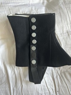 Napoleonic Black Wool Gaiters Pair New