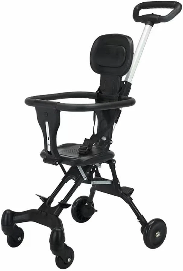 OZLMBERN Lightweight Foldable Baby Stroller Two-Way Outdoor Black