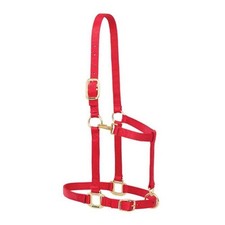 35-7639 Weaver Leather Large Draft Horse Adjustable Nylon Halter - Red NEW