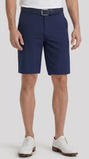 NWT OP OPflex Mens Shorts 4-way stretch 34 Blue Flat Front Golf Performance