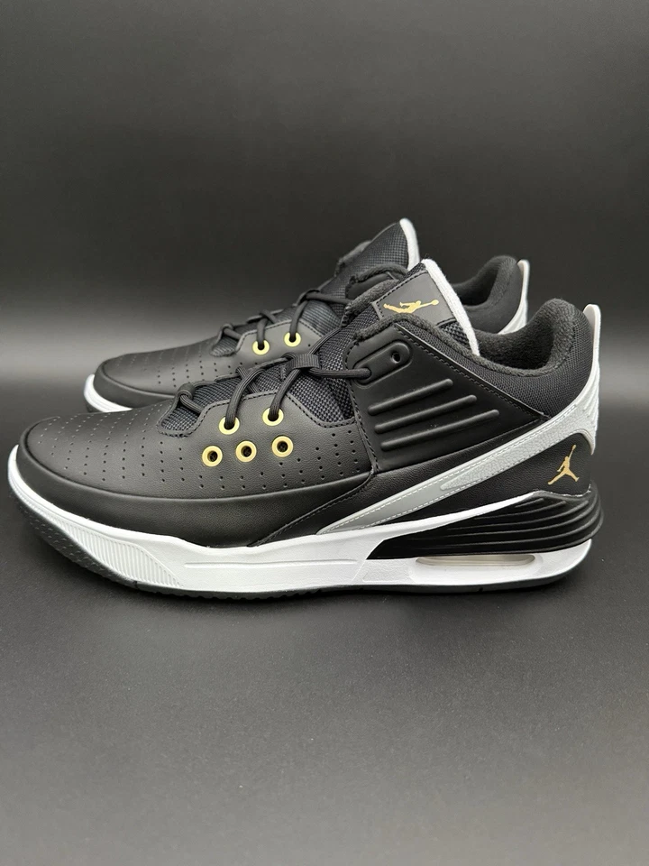 Nike Air Jordan Max Aura 5 Shoes Black Gold White Gray DZ4353-017 Mens Sizes NEW - Image 2 of 4