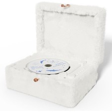 Plush White CD Player W/ Bluetooth Wireless Remote Control Supports CD Playback
