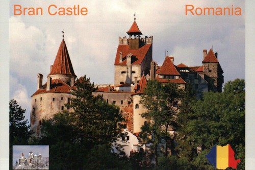 Bran Castle Romania " Home of Dracula," Transylvania, Europe Landmark - Postcard