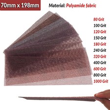 Image of 80~1000 Grit Dust-free Mesh Abrasive Sanding Sheet Hook &Loop Sandpaper 70x198mm