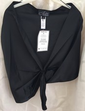 Alex Evenings Shawl/jacket Black Satin One Size