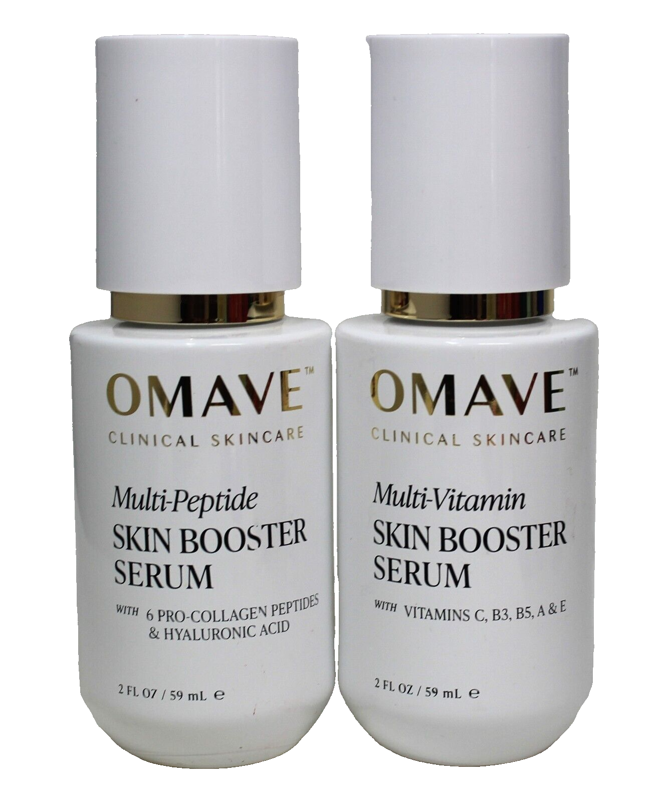 Omave Multi-Vitamin Peptide Skin Booster Serum Duo 2 oz Each  