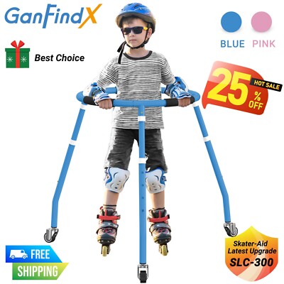 GanFindX Skater Aid for Kids Roller Skating, 33'' Adjustable Roller Skate Trainer