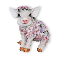 Schweine Figur Sitzend Blumenschwein Deko Ferkel Sitzend Deko Schwein Skulptur