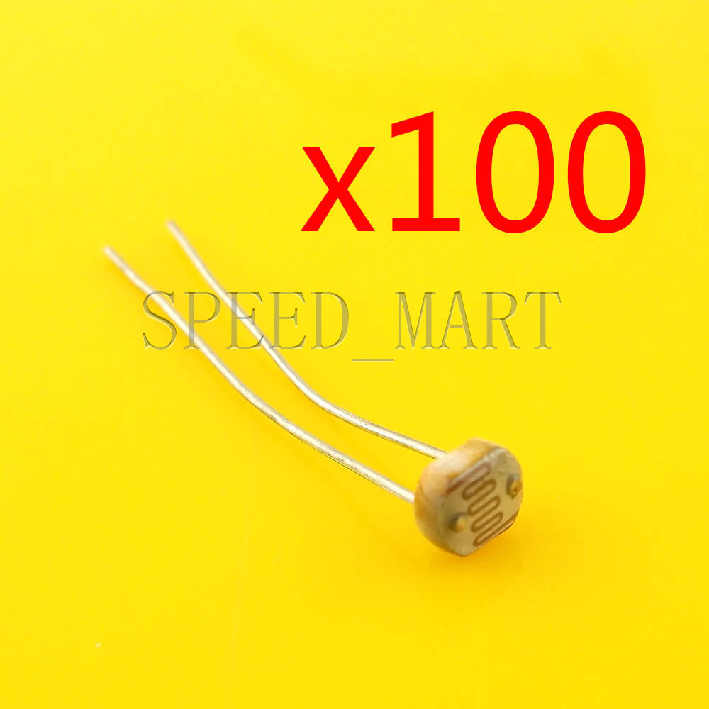 100 pcs Photoresistor LDR CDS 5mm Light-Dependent Resistor Sensor GL5537 Arduino