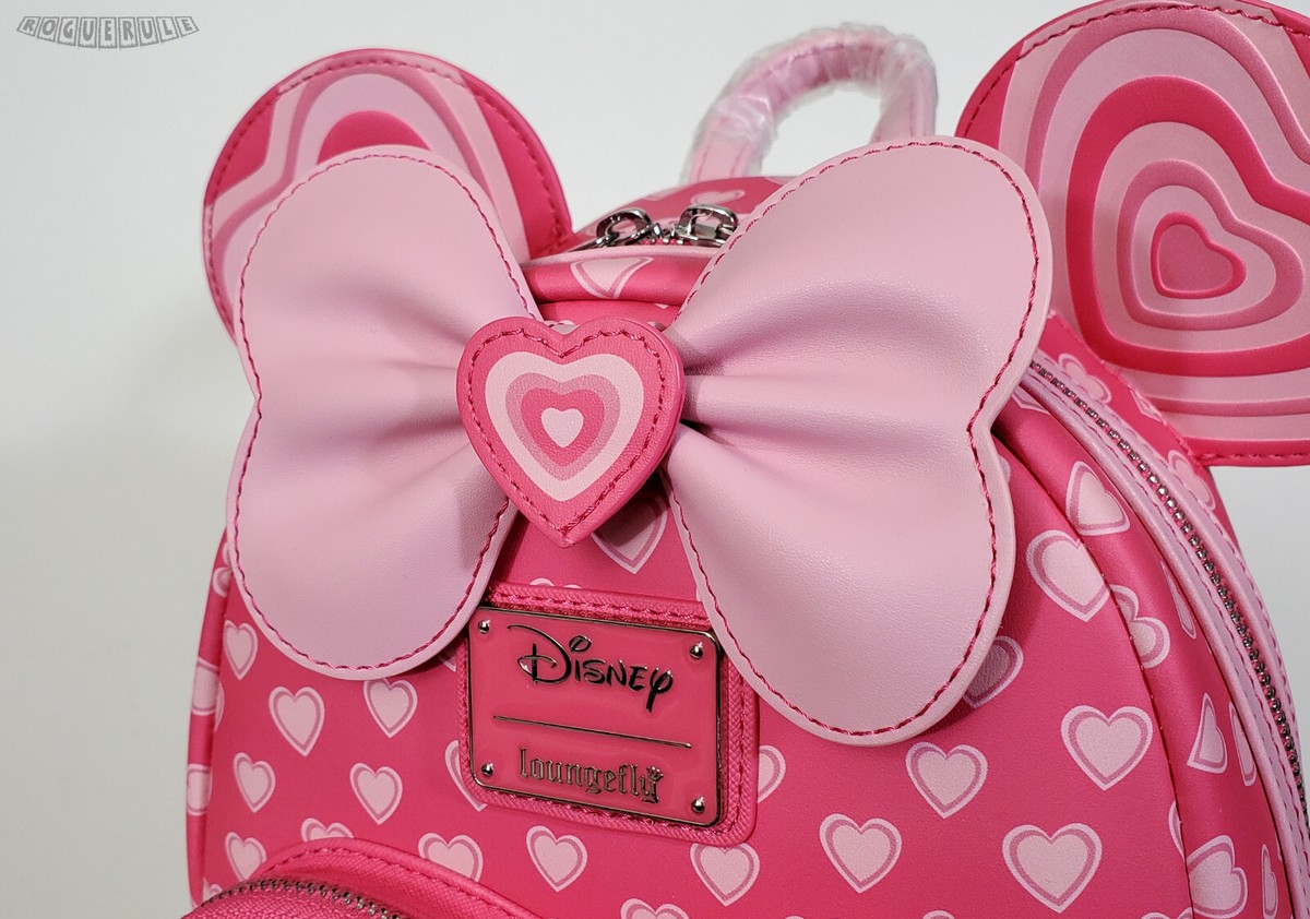 Loungefly Mickey and Minnie Love Story Pink Heart Mini Backpack Bow Hearts NWT NOW AVAILABLE: New Mickey Mouse and Friends Valentine main image 2