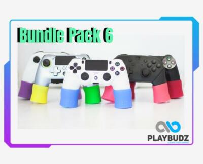Bundle Pack - 6 Pairs (12 pcs) Any Color - Playbudz PS4 Grip Extenders