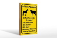 Holzschild Hinweis 20X30 Cm Achtung Weidevieh Nicht FüTtern Schild Wooden Sign