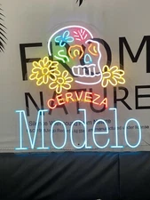 Vivid Flex LED Modelo Especial Sugar Skull Cerveza Neon Lamp Sign Light Acrylic