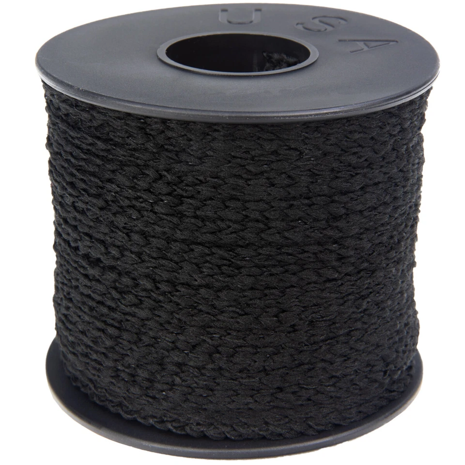 Máscara facial banda elástica cordón 1/4 pulgada X 65 pies / 21,6 yardas - negro - hecho en ee. uu. Foto 2 de 4