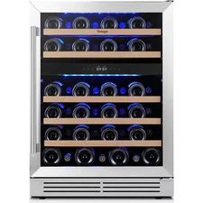 Yeego 24" Dual Zone Wine Cooler 40°-65°F Under Counter Home/Office/Bar Free Ship