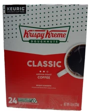 Krispy Kreme Classic Coffee Keurig K-Cup Pods Medium Roast, 24 Ct, Exp 01/26
