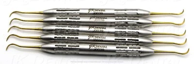5pcs Dental Scaler Montana Jack Double End dental hygiene Gold Tip (MTJC)