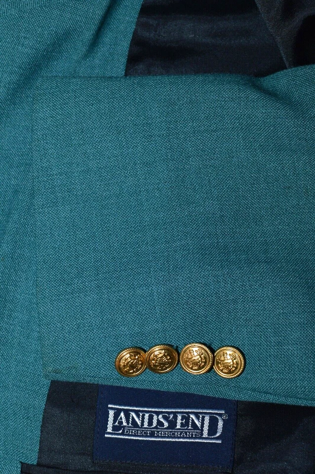 42L земли конец мужской зеленый редкая винтажный хопсак гольф блейзер куртка золотой пуговицы - Изображение 3 из 4