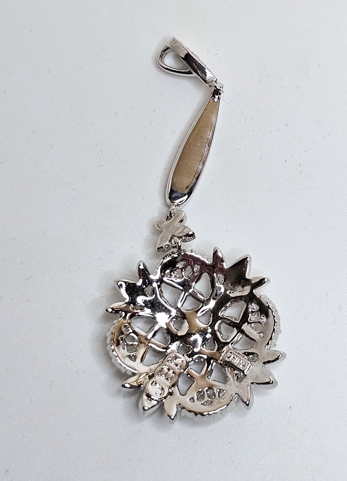 Camrose Kross crystal floral pendant Jackie Kennedy signed JBK