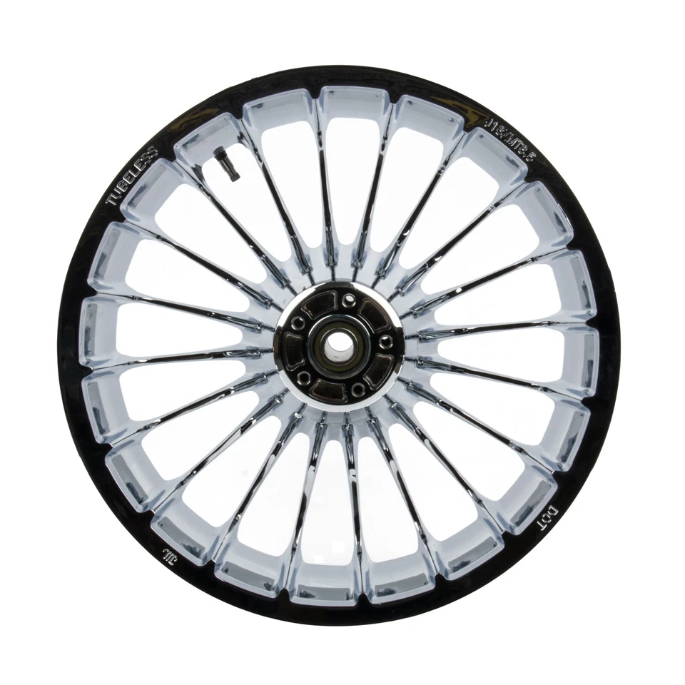 Rueda de radios sin cámara Hoprousa cromada delantera 21x3,5 pulgadas para HD 2013-2017 Breakout Foto 2 de 4