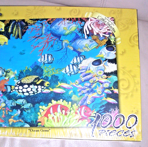 NEW 2005 HTF Serendipity Ocean Gems Fish Coral 1000 Piece Puzzle Damaged Box Pc - Picture 4 of 9
