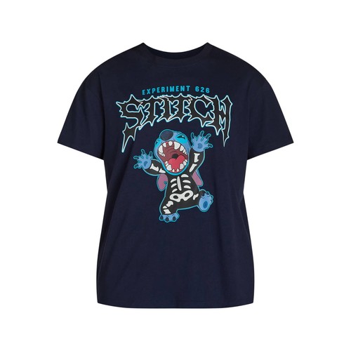 Stitch Juniors Halloween Graphic Print T-shirt Navy XS