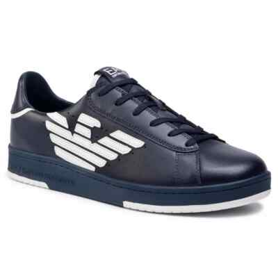EMPORIO ARMANI EA7 ORIGINAL Sneaker SNEAKER SCHUHE Navy Blau Leder PU 36 UK 3