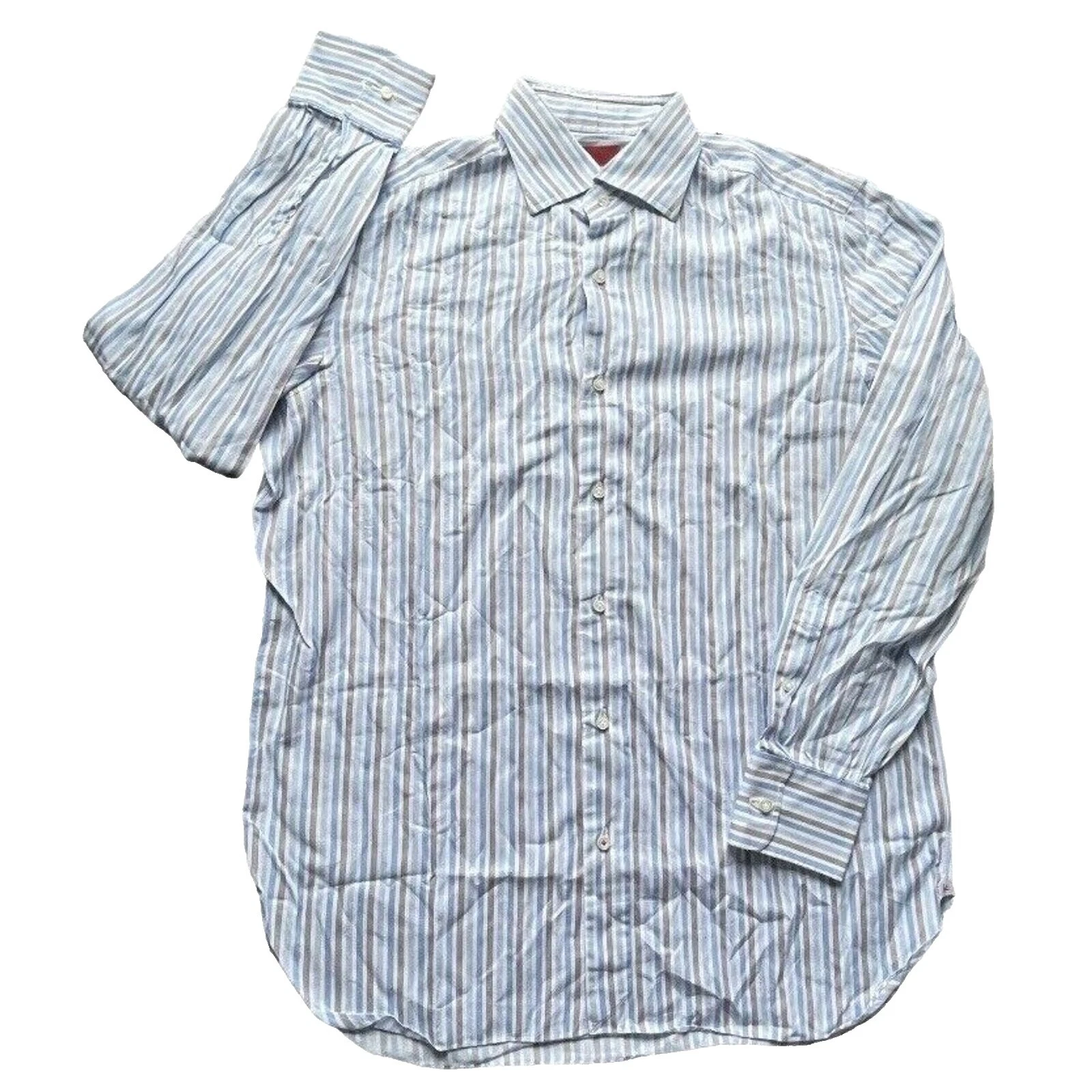 Camisas para hombre informales a rayas con botones Isaia