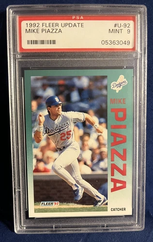 Mike Piazza HOF Dodgers Mets HOF 1992 Fleer Update #U-92 Rookie Card PSA 9 Mint