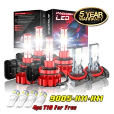 For Toyota Sienna 2011-2018 6000k Combo 4-Sides LED Headlight + Fog Bulbs Kit