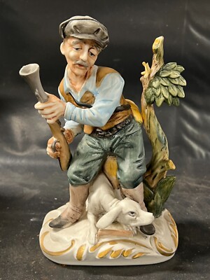 VINTAGE MOUNT ROYAL KERAMIK FIGUR ORNAMENT JAGDMANN HUND