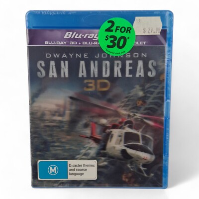 San Andreas 3D & 2D Blu-ray 2015 | Dwayne Johnson | Region B NEW SEALED