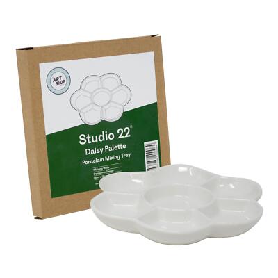 Studio 22 Porzellan Gänseblümchen geformte Farbmischpalette mit 7 Vertiefungen