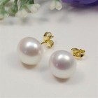 7-12mm Multicolor Real Natural Freshwater Pearl Gold Plated Stud Earrings